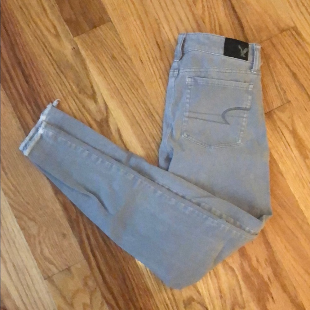 Light Beige stretchy ankle cropped pants